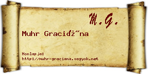 Muhr Graciána névjegykártya
